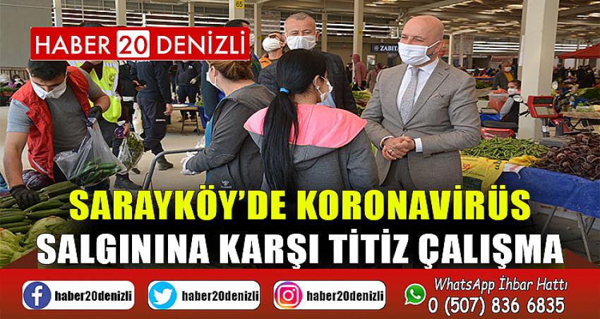 Sarayköy’de koronavirüs salgınına karşı titiz çalışma