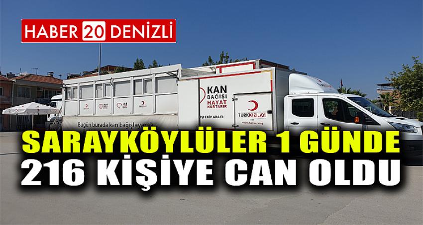 Sarayköylüler 1 günde 216 kişiye can oldu