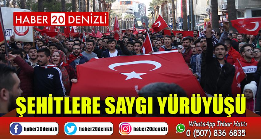 Denizli'de şehitlere saygı yürüyüşü