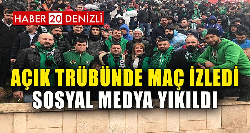 AÇIK TRÜBÜNDE MAÇ İZLEDİ... SOSYAL MEDYA YIKILDI