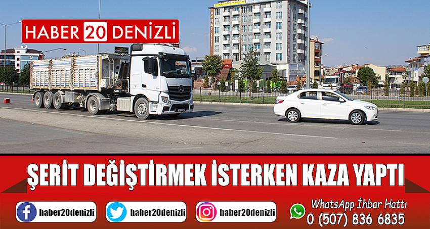 Dikkatsiz sürücü şerit değiştirmek isterken kaza yaptı