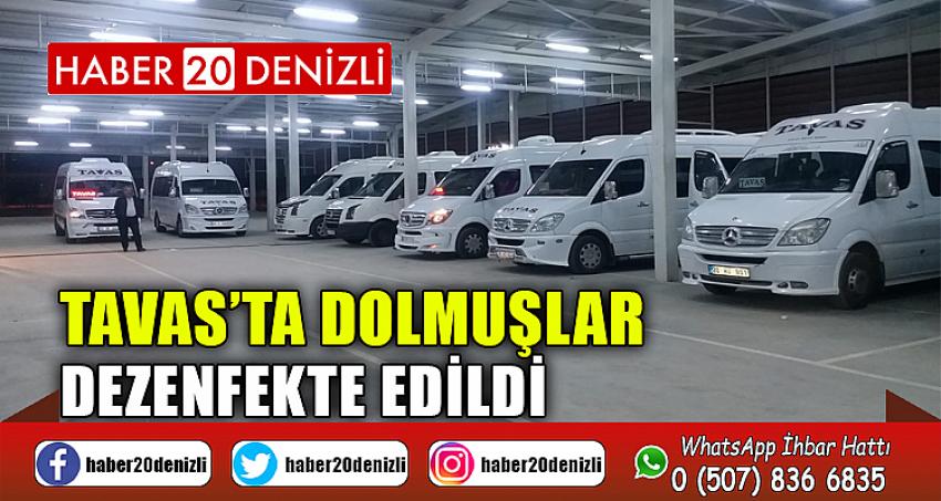 Tavas’ta dolmuşlar dezenfekte edildi