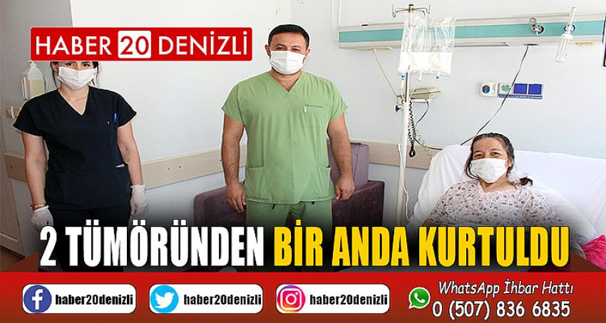 Kabızlık sorunuyla başvurduğu hastanede 2 tümöründen bir anda kurtuldu