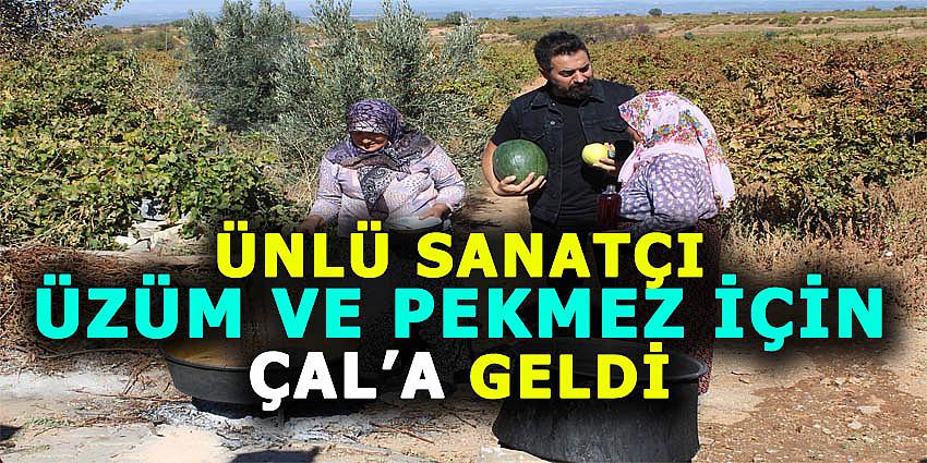 ÜNLÜ SANATÇI ÜZÜM VE PEKMEZ İÇİN ÇAL'A GELDİ