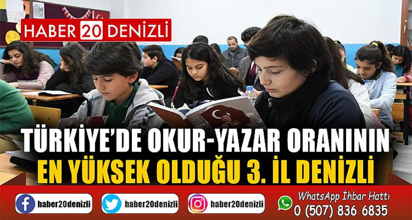 Türkiye’de okur-yazar oranının en yüksek olduğu 3. il Denizli
