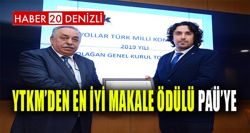 YTKM’den En İyi Makale Ödülü PAÜ’ye