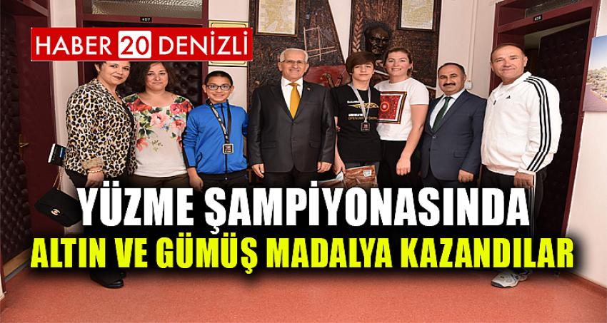 Yüzme Şampiyonasında Altın ve Gümüş Madalya Kazandılar