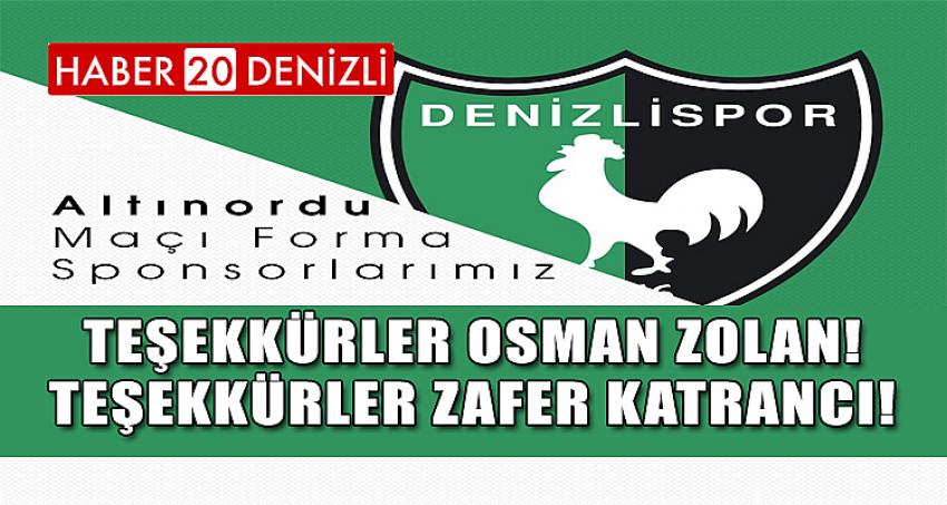 TEŞEKKÜRLER OSMAN ZOLAN! TEŞEKKÜRLER ZAFER KATRANCI!