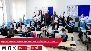 Başkan Arslan öğrencilerin karne sevincine ortak oldu